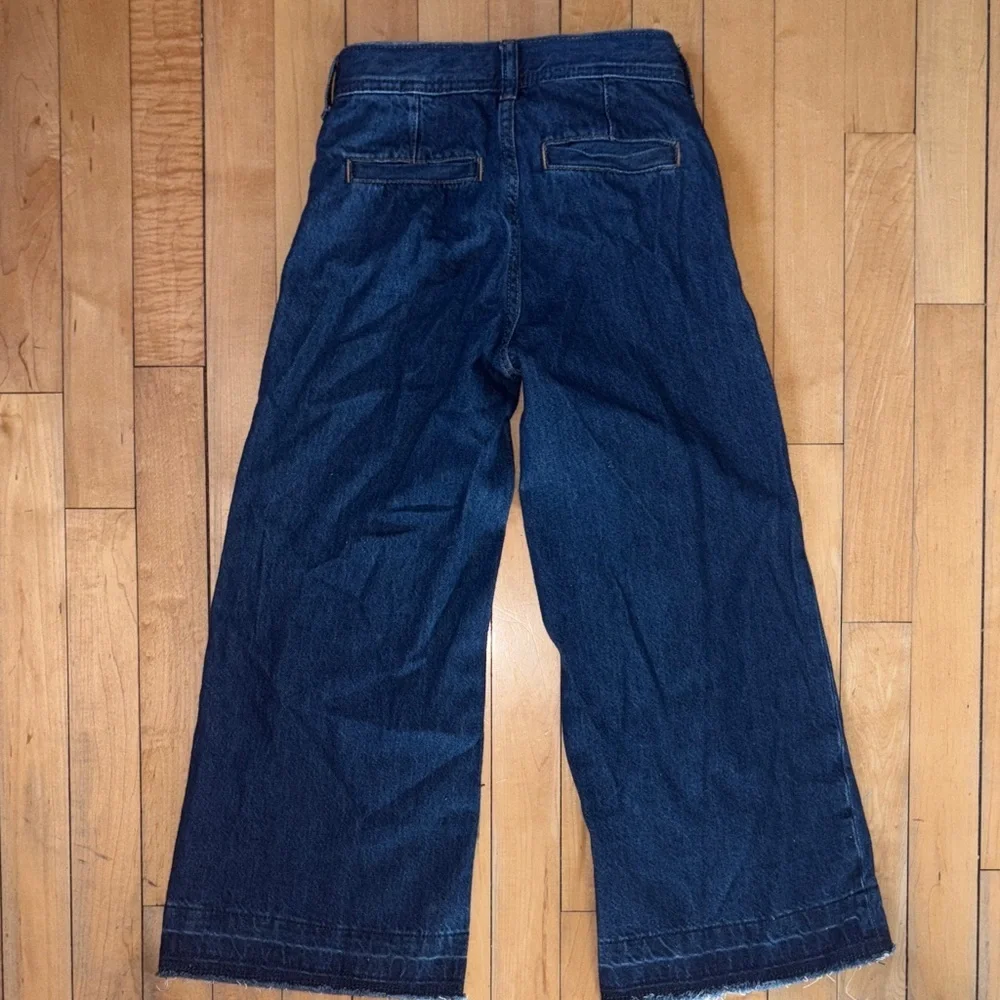 GAP Kids Wide-Leg Ankle Jeans - Dark Blue